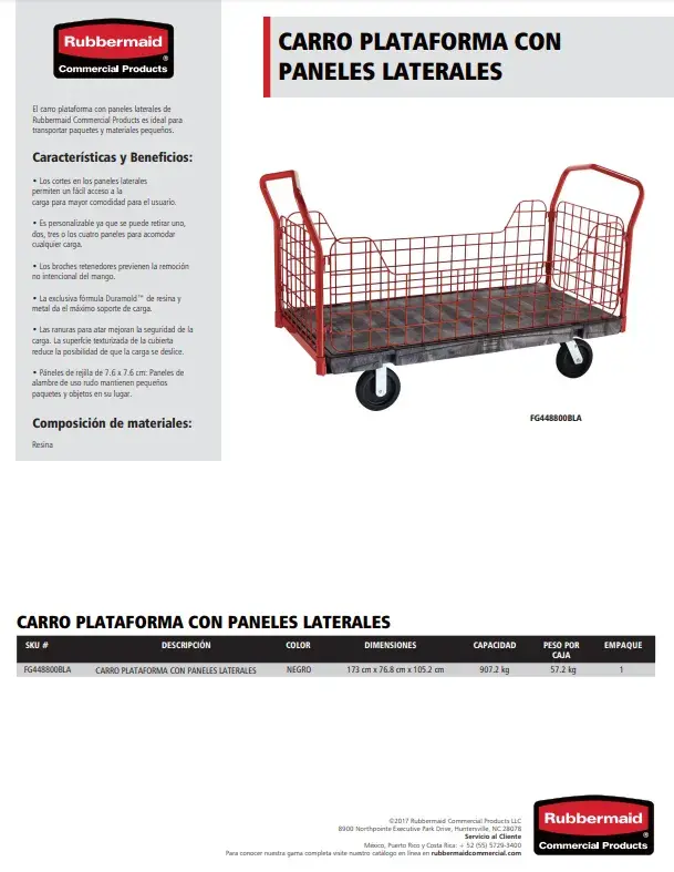 Carro Plataforma para Trabajo Pesado – Rubbermaid Commercial Products